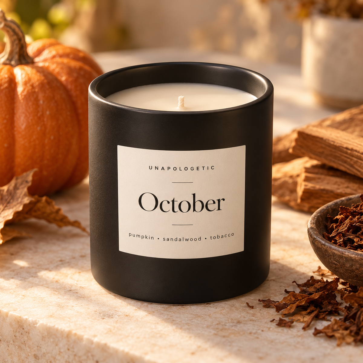October Unapologetic ceramic candle from the Ao Fragrances fall collection